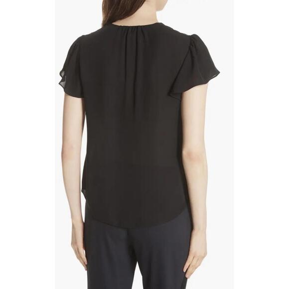 REBECCA TAYLOR Women’s Celina Silk Top in Black-Size 6 - Picture 3 of 12